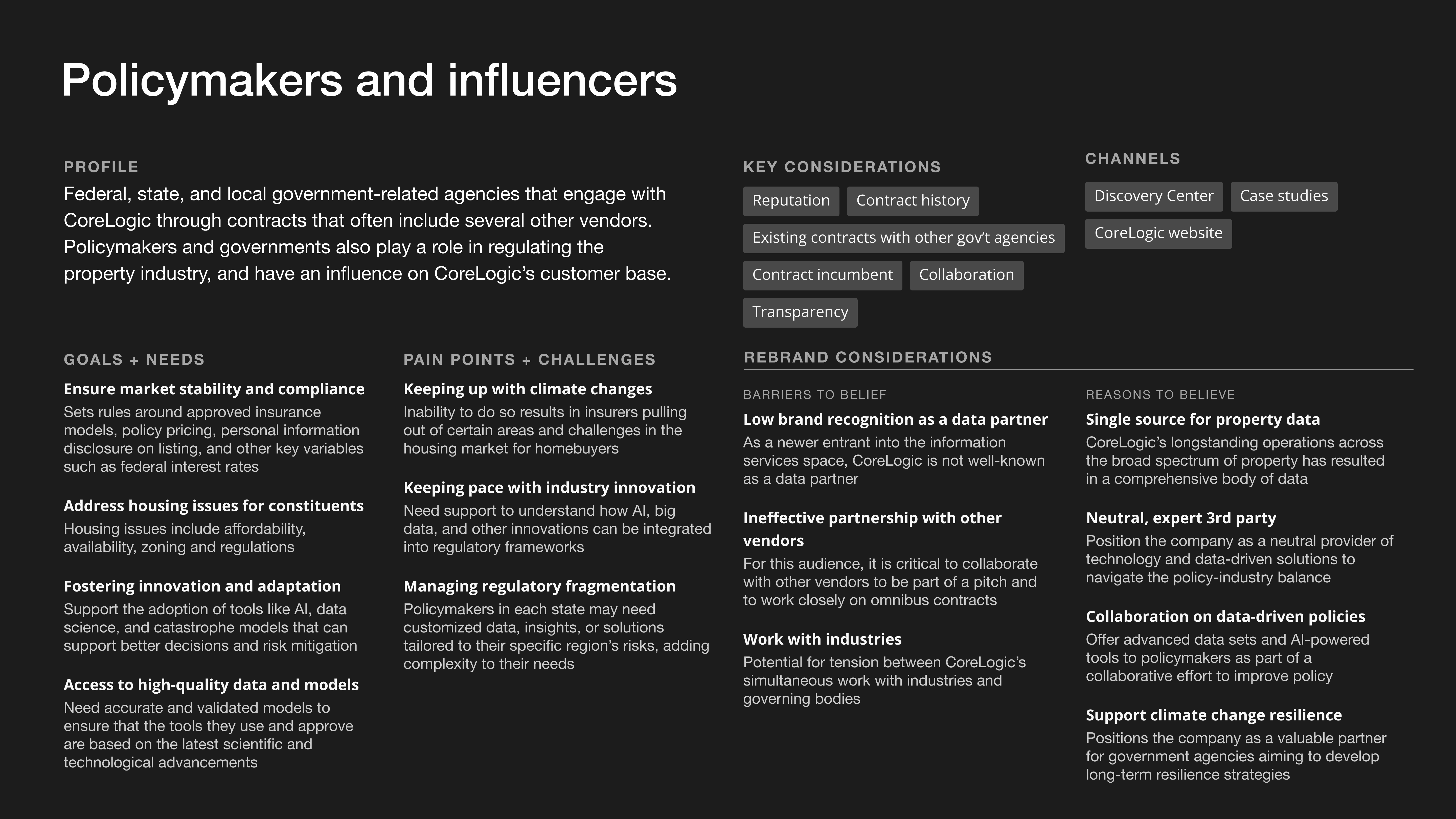 Persona — Policymakers and influencers
