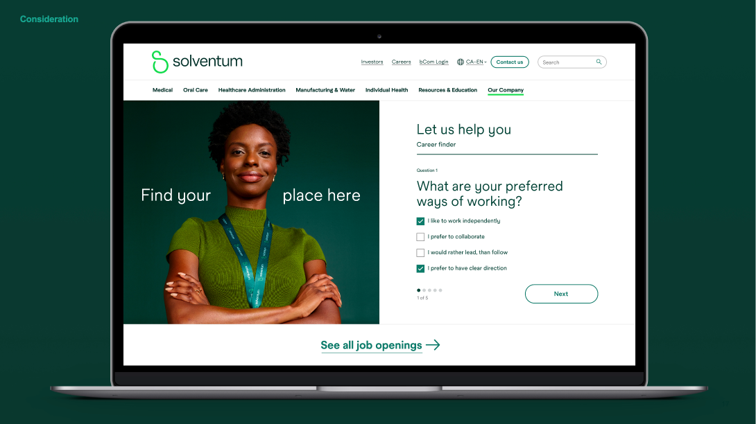 Employee brand activation concept — career finder