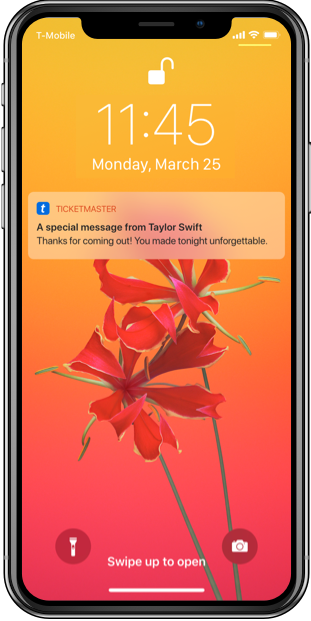Post-event notification after the show